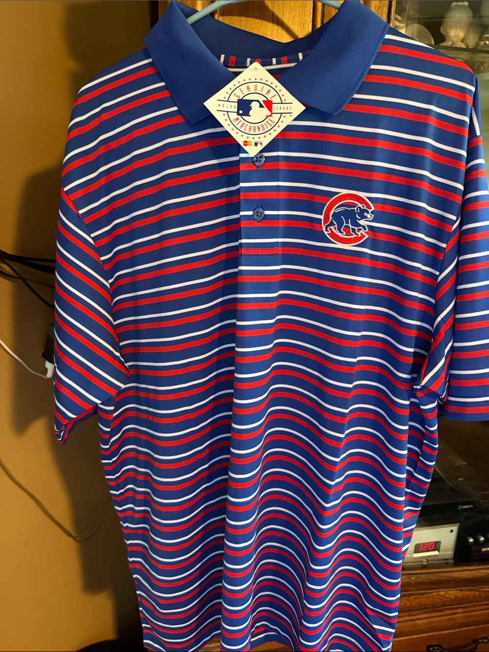 Majestic Blue, Red & White Striped CoolBase Polo